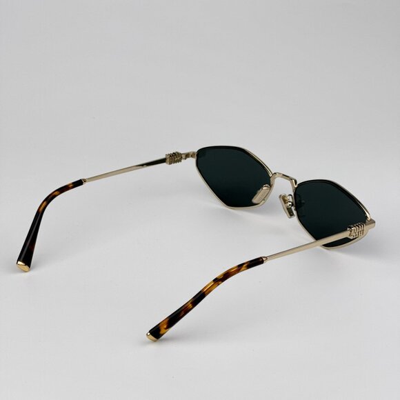 Miu Miu MU56ZS ZVN5S0 BRAND NEW Sunglasses Pale Gold Dark Grey Geometric Unisex